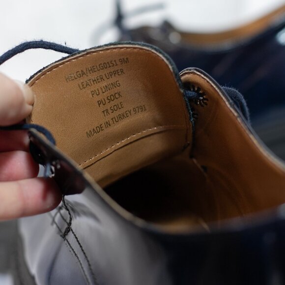 Steve Madden Chunky Platform Genuine Leather Shoes Lace Up Helga Blue Size 9M - Picture 9 of 11